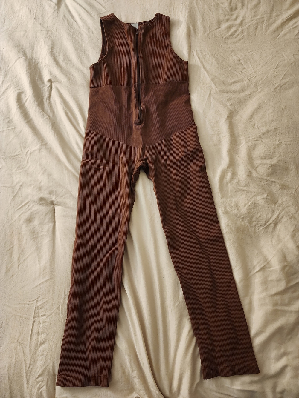 Women's Ribbed Sleeveless Shapewear in Dark Brown